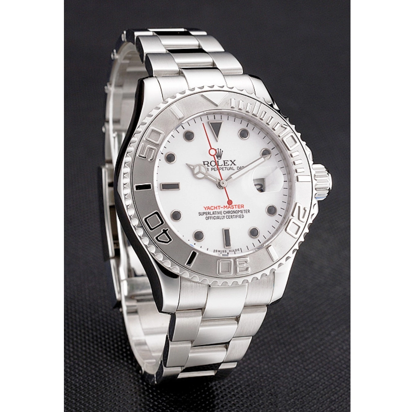AAA replica watch White Case Yacht-Master Stainless And Dial Bracelet Rolex Steel 0729
